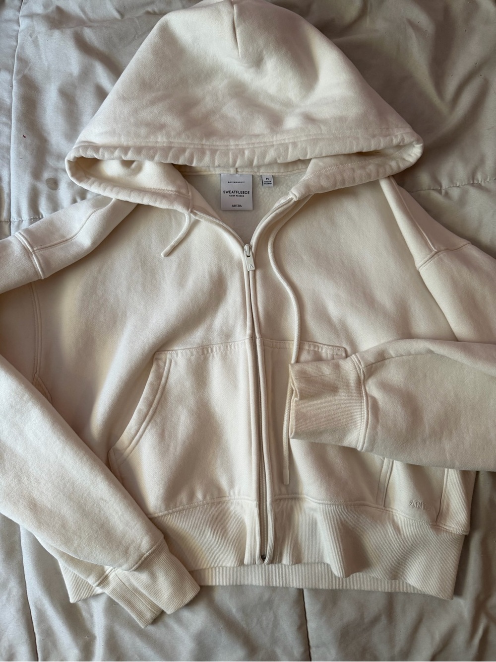 Aritzia boyfriend boxy zip up hoodie